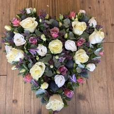 Heart with white roses