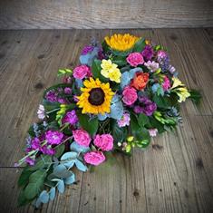 Vibrant sunflower single ended spray