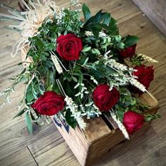 Red Rose tied sheaf