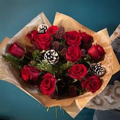 Festive Dozen Red Roses